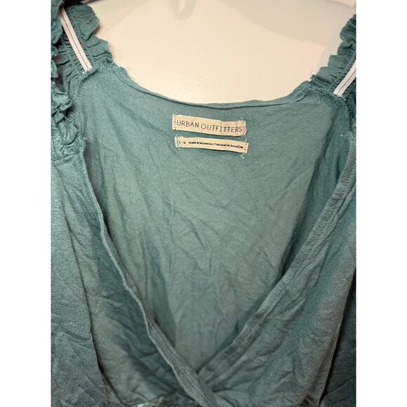 Urban Outfitters Ruffle Sheer Lace Plunge Neck Top - L - Picture 7 of 8